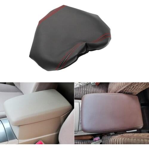 Car styling Center Control Lid Armrest Box Leather Cover Trim For Toyota Highlander 2009 2010 2011 2012 2013 2014 Elastic Band