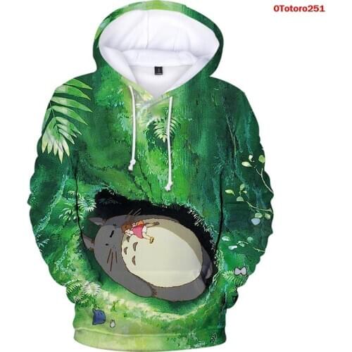 Men Sweetshirts Totoro Print Long-Sleeve Hoodies Cotton Tracksuit Winter Men Sweat Oversize Harajuku Hoodies Sudaderas Hombre