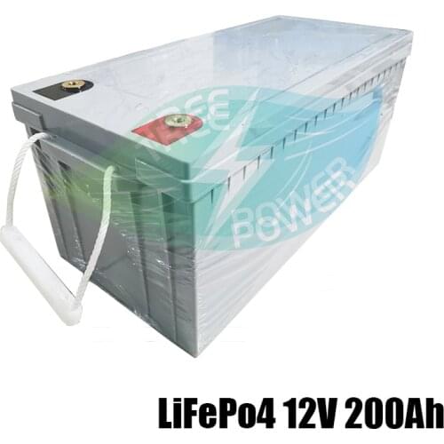 Waterproof Lifepo4 12V 200AH lithium battery BMS 4S 12.8v long life for inverter EV Fishing boat skateboard ATV +20A Charger
