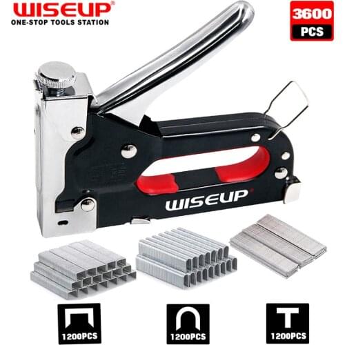 WISEUP 3 In 1 Manual Nail Gun With 3600 Staples Construction Staple Gun Stapler For Upholstery Furniture Carpentry Decoration