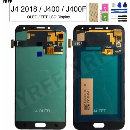 TFT / OLED J4 LCD Panel For Samsung Galaxy J4 2018 J400 J400F lcd Display Touch Screen Digitizer Assembly Repair Parts Free ship