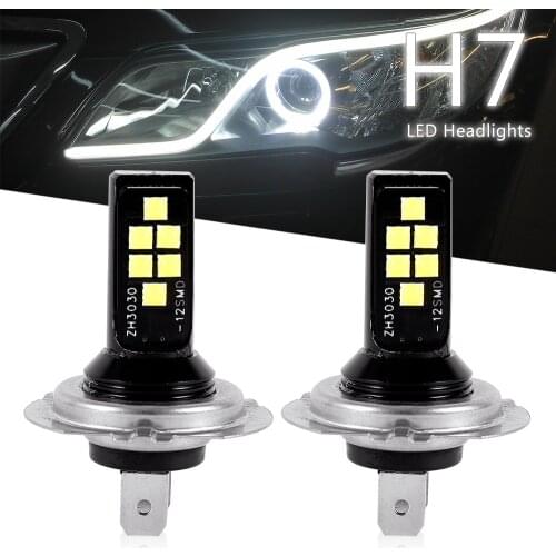 2PCS Car H7 LED Super Bright Fog Light SMD Bulb Car Lights 6000K White Red Amber Replacement for Driving Lamp Automotive