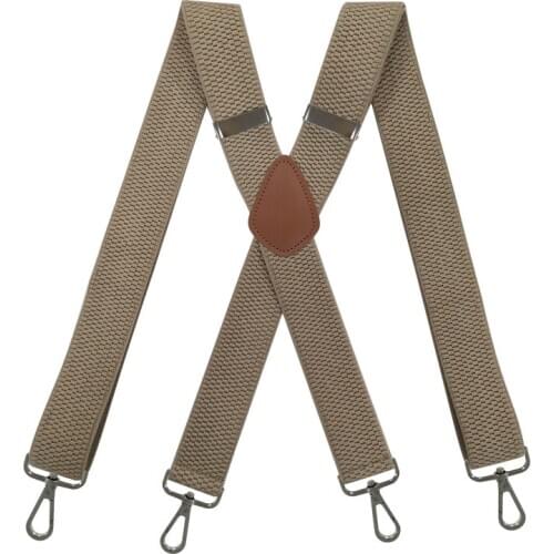 2021 Men Leather 4 Clip Elastic Braces Wedding Shirt Stay Locking Clamps Trousers Suspenders Adjustable Strap Garter Holder Belt