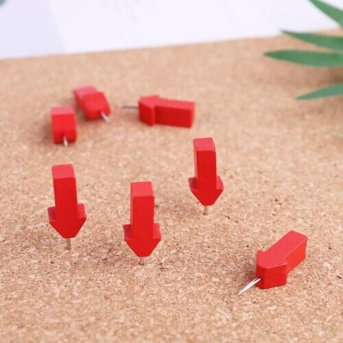 25/50pcs Arrow Map Markers Wooden Drawing Photo Wall Studs Cork Board Pins Thumbtack Pushpins Tool