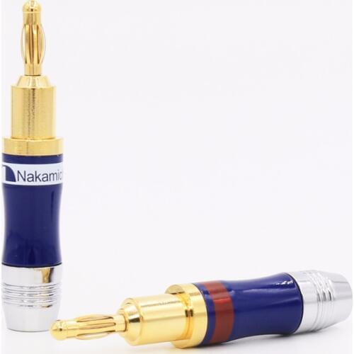 4pcs High End Audio Grade 24k Gold plated Speaker cable Banana plug