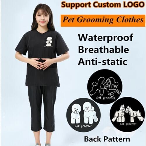 Hairdressing Cape Salon Pet Shop Uniform Apron Work Clothes Anti-dust Beautician Apron Pet Dog Cat Grooming Hair Cleaning G0109