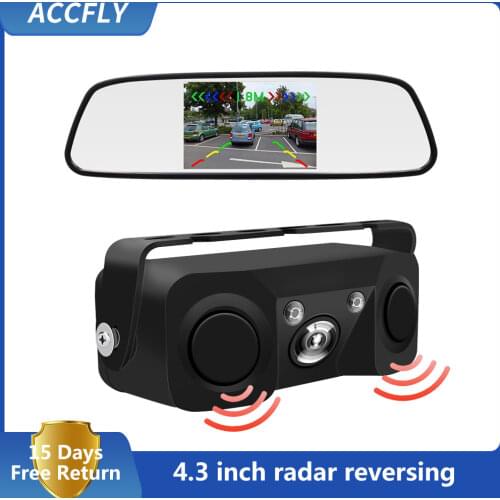 Accfly Car Driving Recorder Wireless Monitor Vehicle Rear View Reverse Radar Backup Parking Camera HD Sensor Detector