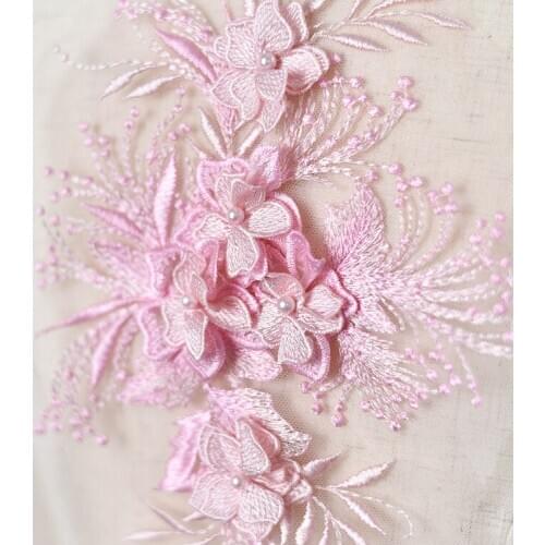Bead bead, three-dimensional embroidery, lace flower, flower applique, wedding dress, handmade DIY material, costume, performanc