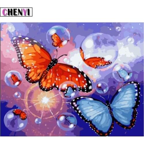 CHENYI 5D Diy Diamond Painting Butterfly Cross Stitch Diamond Embroidery Full Square Crystal Mosaic Crafts Home Decoration Gift