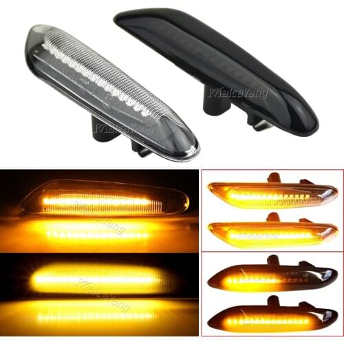 For BMW X3 E83 E81 E82 E87 E88 2004-2010 X5 X53 E60 E61 E46 E84 E92 E93 2pcs Dynamic Flowing LED Turn Signal Side Marker Light