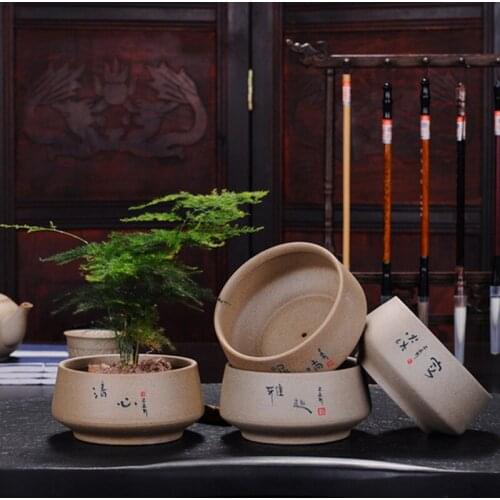 Purple Clay Succulent Flower Pot Breathable Creative Ceramic Special Offer Personality Stoneware Retro Green Plant Pots