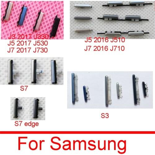 1 Set(2pcs) Side Key Power and Volume Buttons For Samsung Galaxy J5 (2016) J510 J510F J5108 / J7 (2016) J710 J710F J7108 Parts