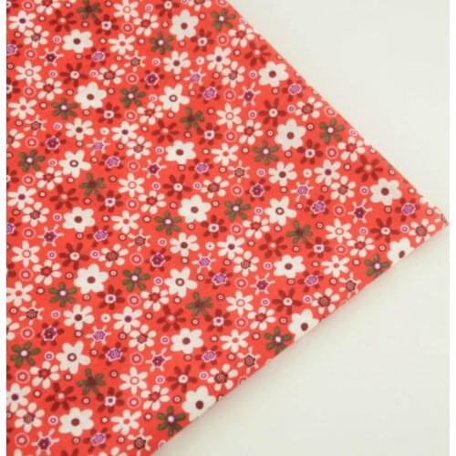 White and Dark Red Flowers Printed Cotton Fabric Clothing Scrapbooking Patchwork Sewing Tilda Tecido Telas Fat Quarter Art Work