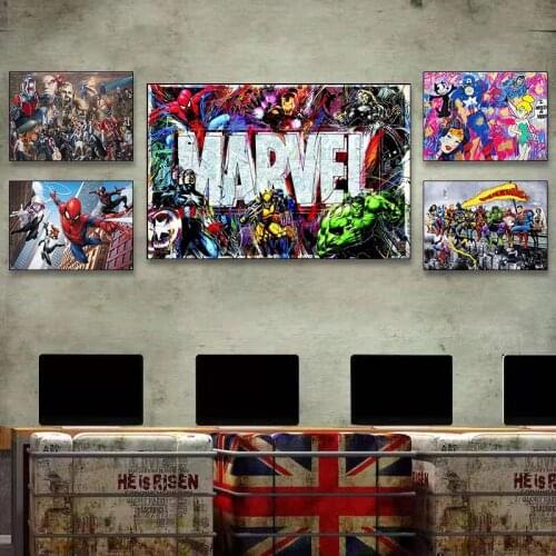 Marvel Avengers Movie Canvas Paintings Super Heroes Posters and Prints Wall Art Pictures for Living Kids Room Home Decoration