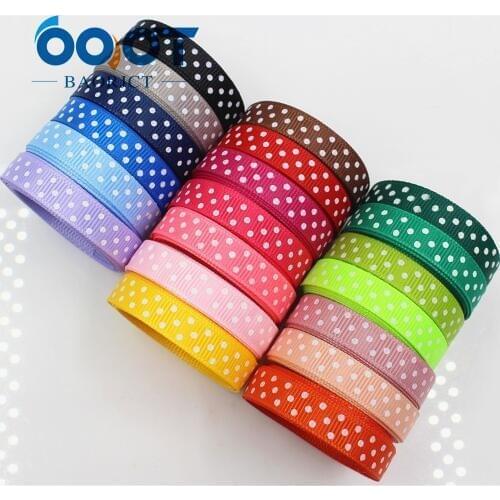 OOOT BAORICT 1762212,10mm 20 yard Dots Ribbons Thermal transfer Printed grosgrain Wedding Accessories DIY handmade material