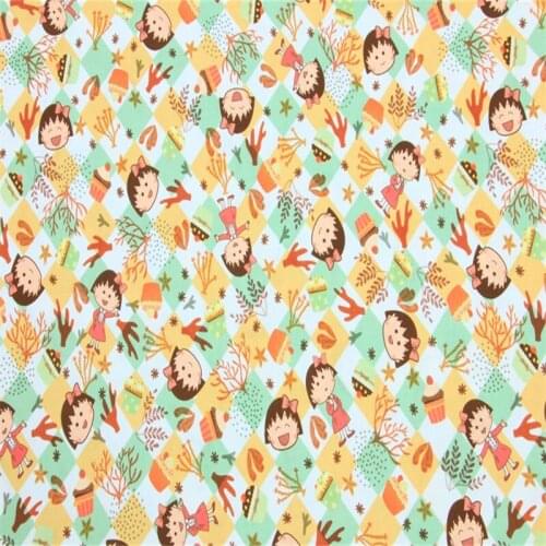 Cartoon Anime Janpanese Girl Print 100% Cotton Fabric for Girl Clothes Bedding Set Hometextile Cushion Cover Backpack DIY