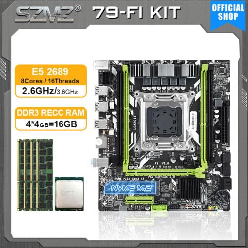 X79 Motherboard LGA 2011 Xeon E5 2689 Set with 4*4GB DDR3 ECC Memory Gaming PC Placa Mae X79 Mother Board 2011 Xeon Assembly Kit