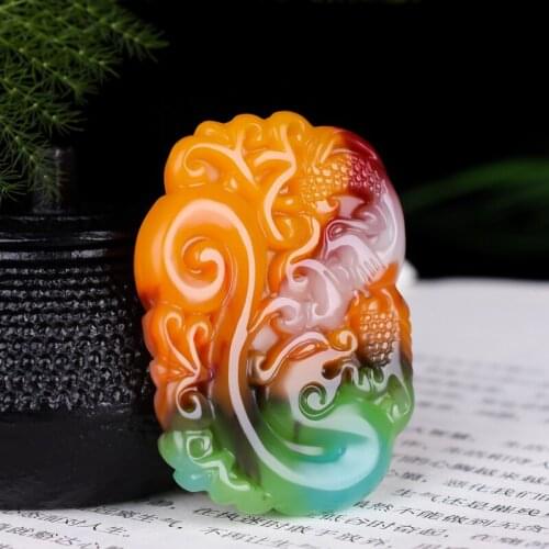 Natural Color Hand-carved Jade Pendant Pendant Jewelry Necklace, Chinese Zodiac Men and Women Style Pendant Lovers Jade Plaque
