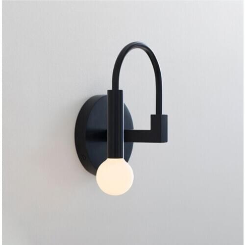 Nordic Wall Lamp Simple Sconce Wall Lights Fixture E27 110V 220V Bedside Black Lamp Modern Decor Dining Room Bedroom Light
