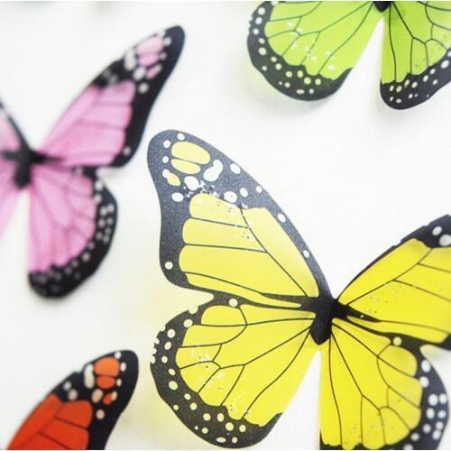 New Arrival 18Pcs Crystal 3D Butterflies DIY Home Decor Wall Stickers Refrigerator Decal