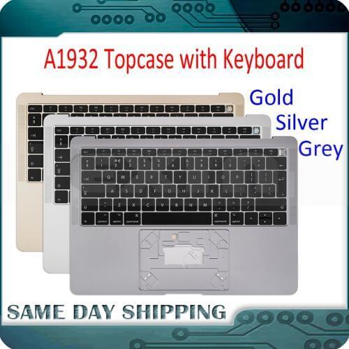 New Silver Grey Gold for Macbook Air 13" A1932 Topcase with Keyboard US UK French German Russian Spanish Danish 2018 2019 Year
