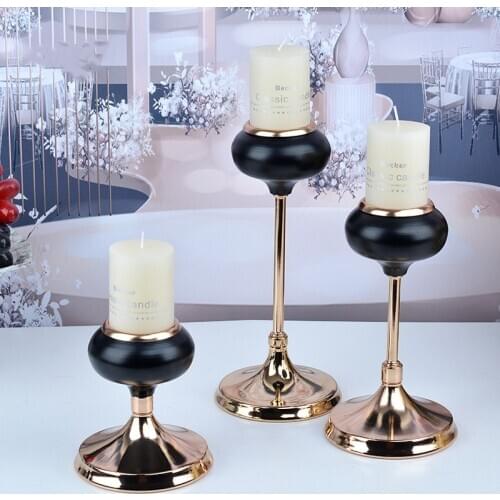 IMUWEN Candle Holder Luxury Metal Candle Holder Luxury Candlestick Wedding Centerpiece Romantic Home Table Decoration IM765