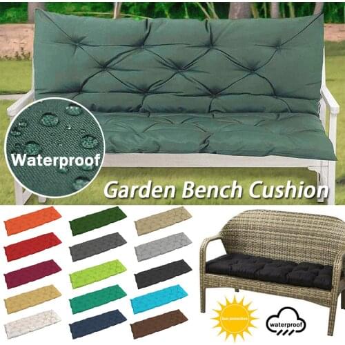 1pcs European Style 2/3 Seater Garden Waterproof Bench Cushion Soft Breathable Thick Solid Color Outdoor Rocking Chair Cushion