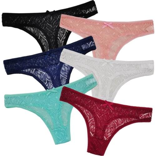 Sexy Panties for Women Lace Hollow Lingerie Femme See Through G String Ultra-thin Breathable Underwear Solid Panty Floral Briefs