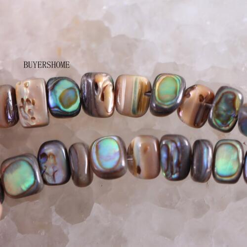 Loose Beads Blue 7X8MM Natural New Zealand Abalone Shell 16" Fit Jewelry Making Necklace Bracellet Earrings for Women Men O050