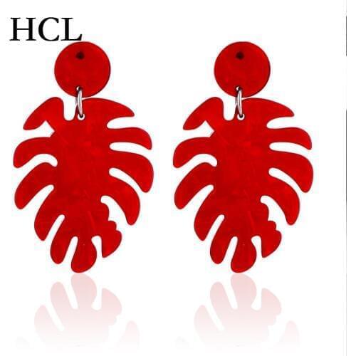Korean 2018 New Banana leaf Dangle Earrings Women 4 Color Resin Boho Big Earring Fashion Party Jewelry Accessories bijoux femme