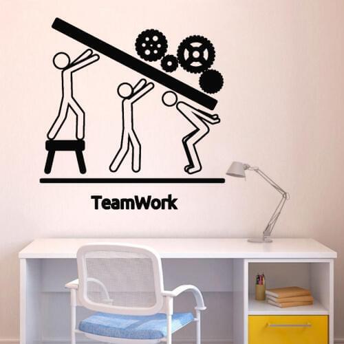Modern Wall Vinyl Decal Team Business Work Teamwork Office Interior Decor Stickers Motivation Removable Art Sticker Muraux D359