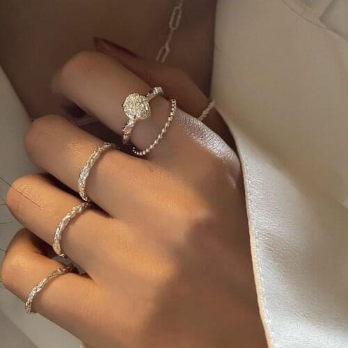 Modern Jewelry Metal Ring 2021 New Design Silvery Plating Hot Selling Slivery Plating Geometric Ring For Girl Fine Accessories