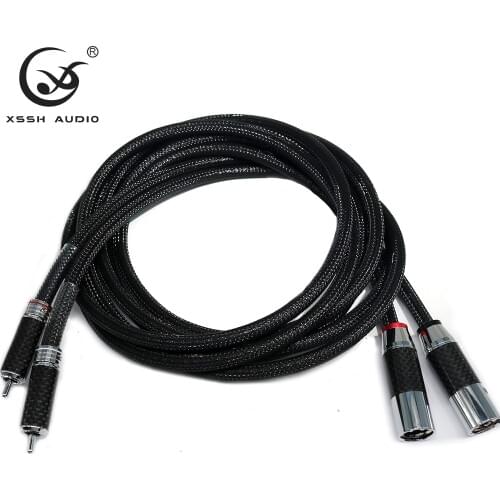 XSSH YIVO Hi-end HIFI FA-220 PVC 2 core Pure Copper OFC PCOCC Female Male XLR to RCA jack Connetor Audio Cables Wire Line Cord