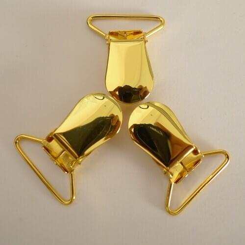 25pcs 1'' 25mm Gold Color Oval Shape Suspender Clips