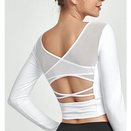 SALSPOR New Gym Shirt Women Sexy Fake 2Pcs Sport Tops Black white Fitness Yoga Running Sports Sweatshirt Long Sleeve Sportswear