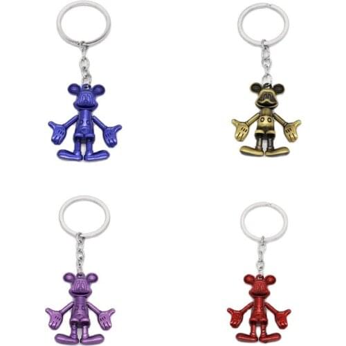 Fashion Mickey Mouse Keychain Colours Metal Key Chain Gift Bag Pendant Unisex Fashion Accessories Keychains Women