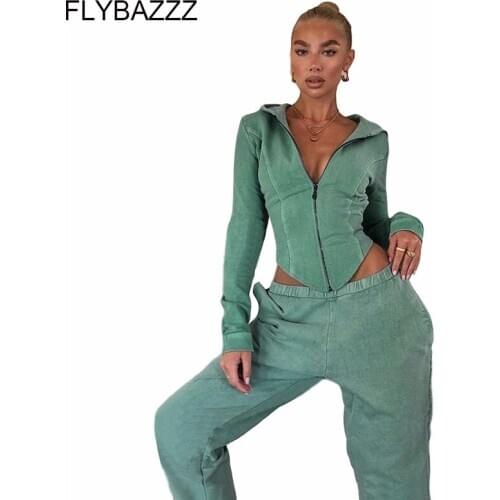 Winter Autumn Women 2 Pieces Yoga Set Hooded Long Sleeve Casual Zipper Clothes Biker Solid Warm Jogger Sports Trouser Sweatsuits