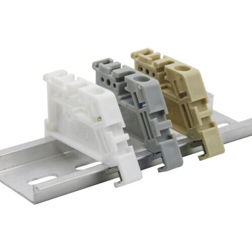 10/20pcs EW-35 Gray end stoper DIN Rail End Screw Clamp Terminal Fixed Block universal terminal blocks ending gray brown white