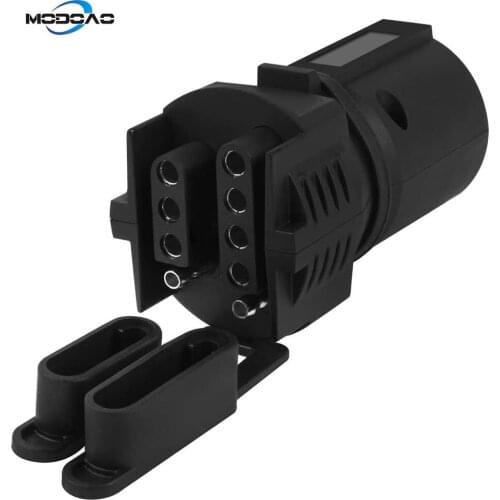 Trailer Plug Adapter 7 Pin Flat Blade to 4 and 5 Round Trailer Connector Trailer Adapter 7 Way to 4 Way 5 Way 2-in-1 Flat Blade