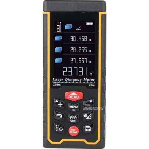 AS70 70M Digital Laser Distance Meter Rangefinder Distance/Area/Volume Measure Ruler With Battery Data Storage USB Connect PC