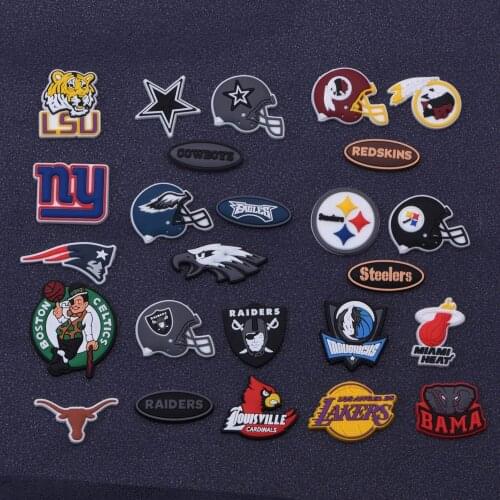 Design Football Team Shoes Charms Cow Boys For Clogs Raiders Sports Charm Accessories For Adults Bracelets Party Gifts Xmas