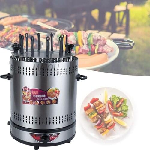 Home Smoke-free Electric BBQ Furnace Timing Automatic Rotating Barbecue Machine Infrared Grilled Skewer Machine