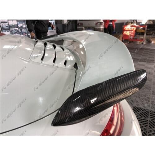 FRP Fiber Glass Rear Spoiler with Carbon Blade Fit For 12-18 911 991.1 & 991.2 Turbo & Turbo S Top Car Style Trunk Spoiler Wing