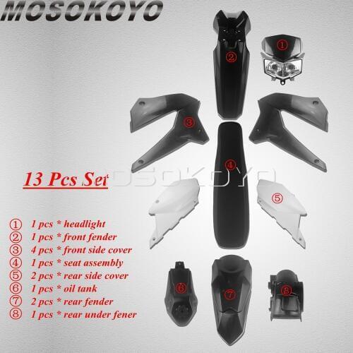Motocross Headlight Bodywork Full Fairing Side Cover for KAWASAKI KLX 250 S/SF D-Tracker X Supermoto Fender w/ Seat Oil Tank