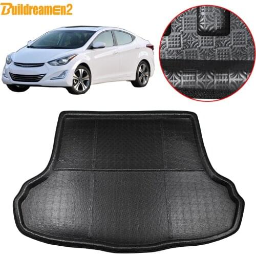 Buildreamen2 For Hyundai Elantra Avante i35 Sedan 2011-2015 Car Trunk Mat Floor Carpet Tail Cargo Tray Boot Liner Mud Pad