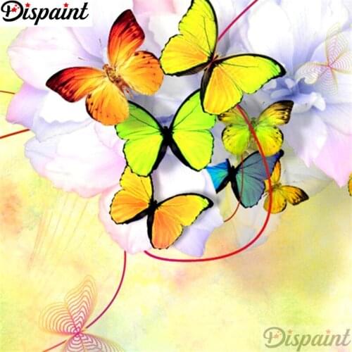 Dispaint Full Square/Round Drill 5D DIY Diamond Painting "Flower butterfly" 3D Embroidery Cross Stitch 5D Home Decor A11495