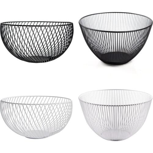 Nordic Creative Minimalist Fruit Basket Living Room Creative Fruit Drain Basket Home Iron Fruit Bowl Storage Basket Organizer