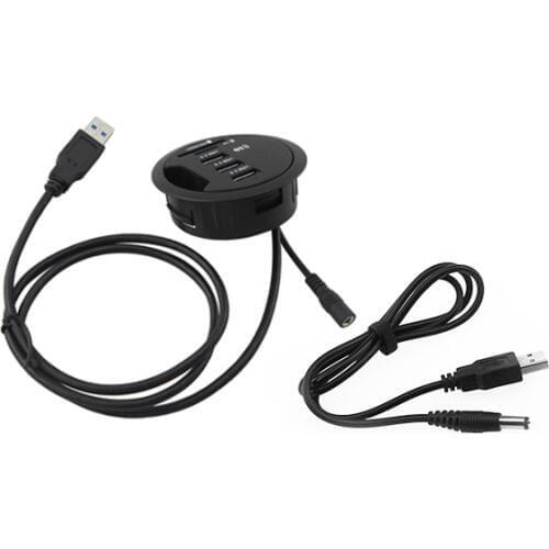 Newest PC Desktop Hol 69*60*24 mm USB 3.0+USB DC Hub Expansion Gadgets Supports Data Read Rechargeable TF SD MMC Card Reader