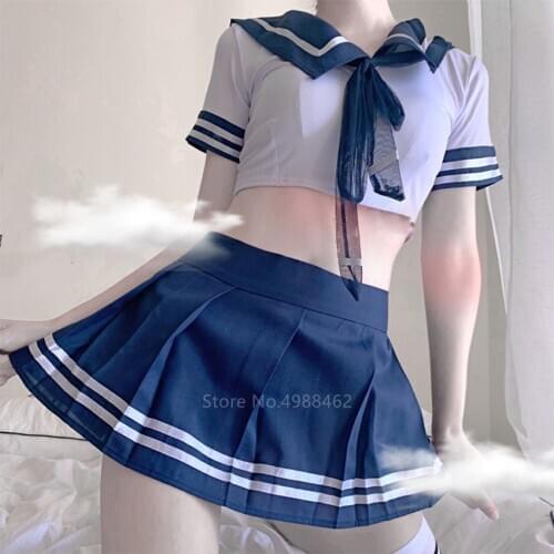 Japanese Style Sexy School Uniform for Girls Womens Skirt Korean Cosplay Costume Hot Student Shirt Pleated Skirt Anime JK Set
