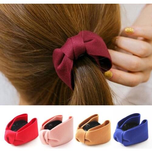 Chic Women Hair Ornament Simple Cloth Horse Tail Clip Bow Banana Clip Girls Fashion Trinket Candy Female Hair Accessories